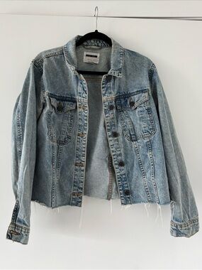 Noisy May Light Blue Distressed Denim Jacket
